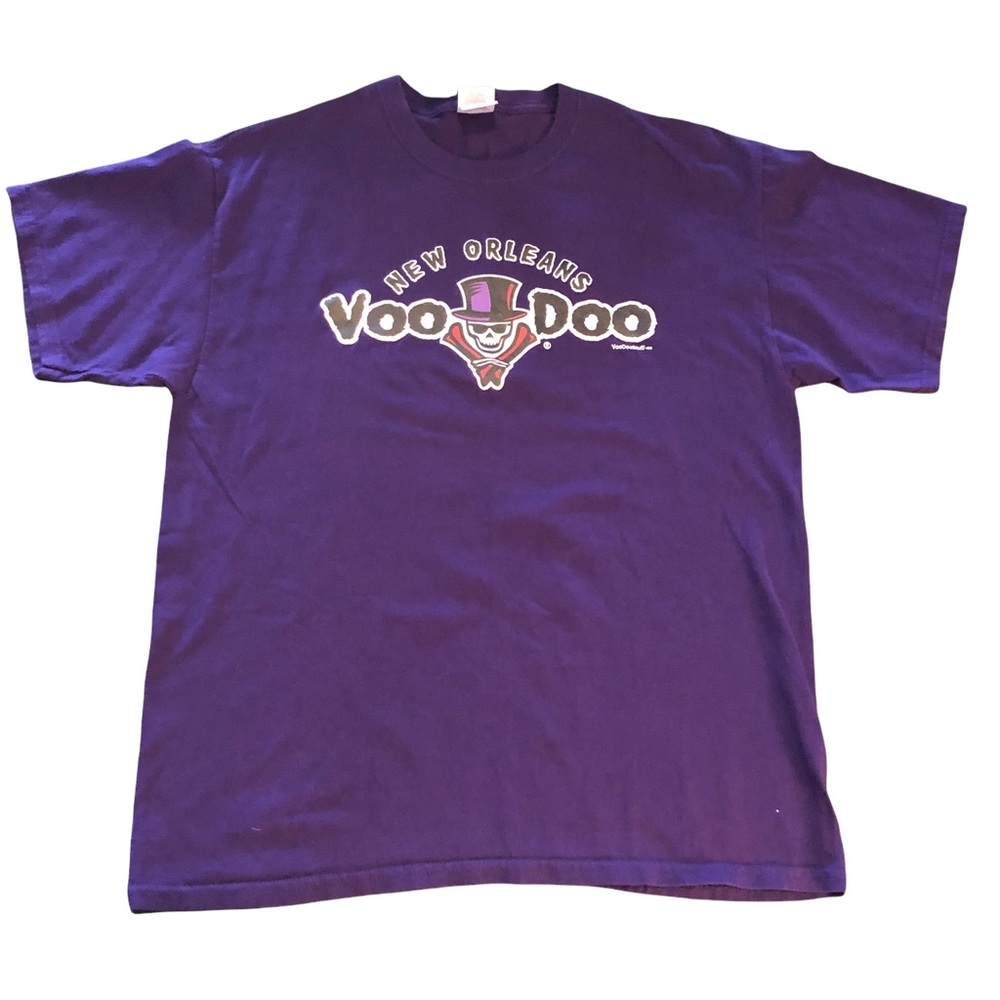 New Orleans VooDoo T-Shirt, Vibrant Purple w/Skull and Cross Bones SZ L